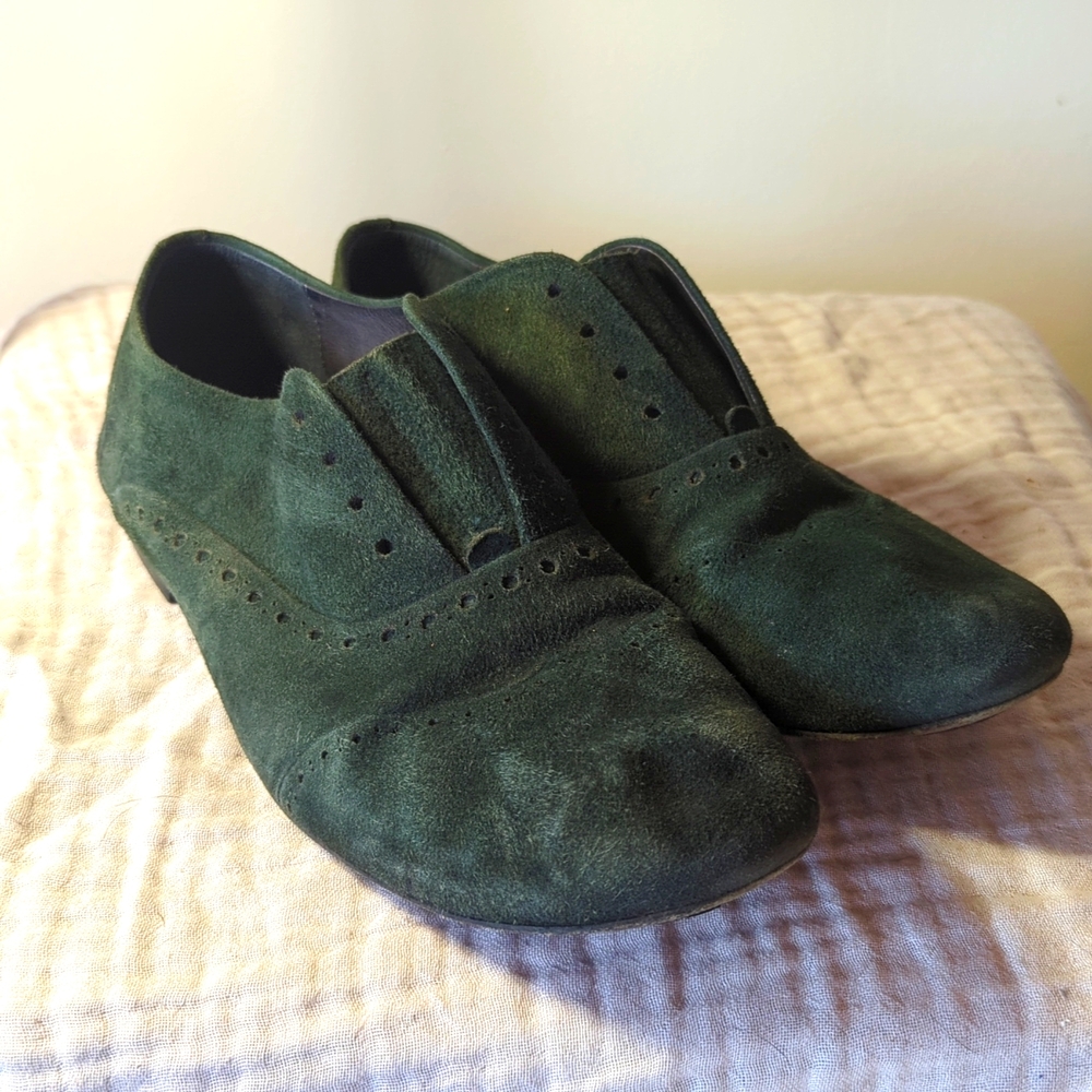 Marsell Forest green suede oxfords